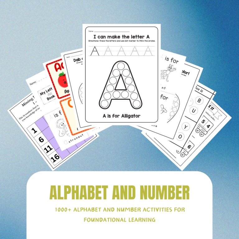 brainy bundle alphabet and number activities